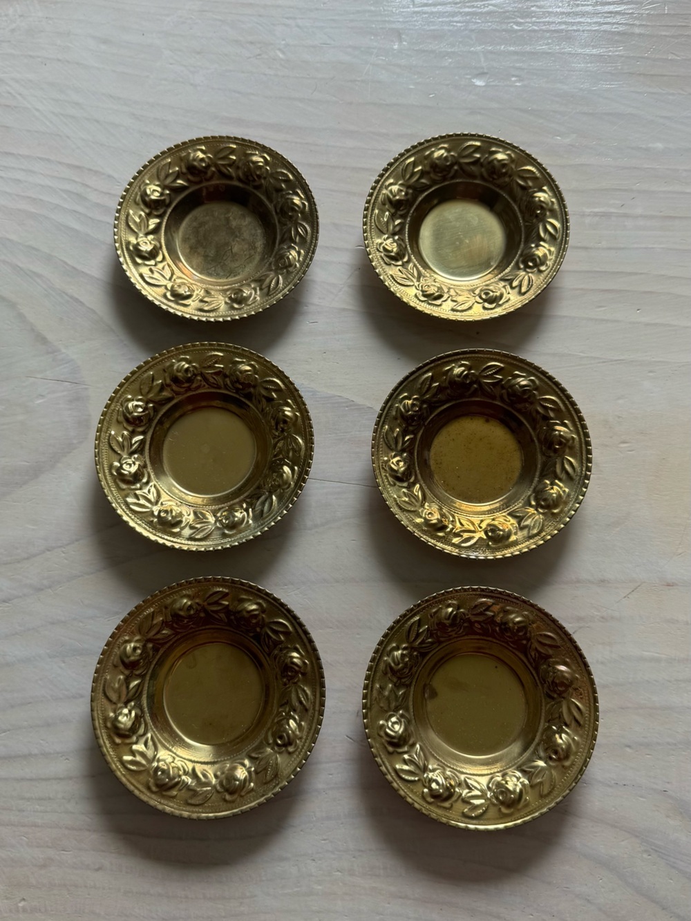 Brass Decorative Metal Dishes – Set of 6